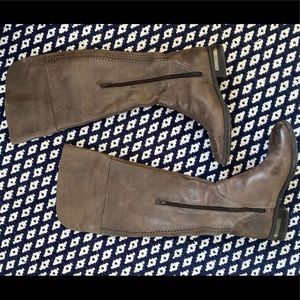 Vince Camuto Over the Knee brown Leather Boots Size 8.